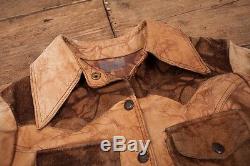 Womens Vintage 1970s Tan Brown Western Suede Leather Jacket Small 8 R2970