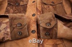 Womens Vintage 1970s Tan Brown Western Suede Leather Jacket Small 8 R2970